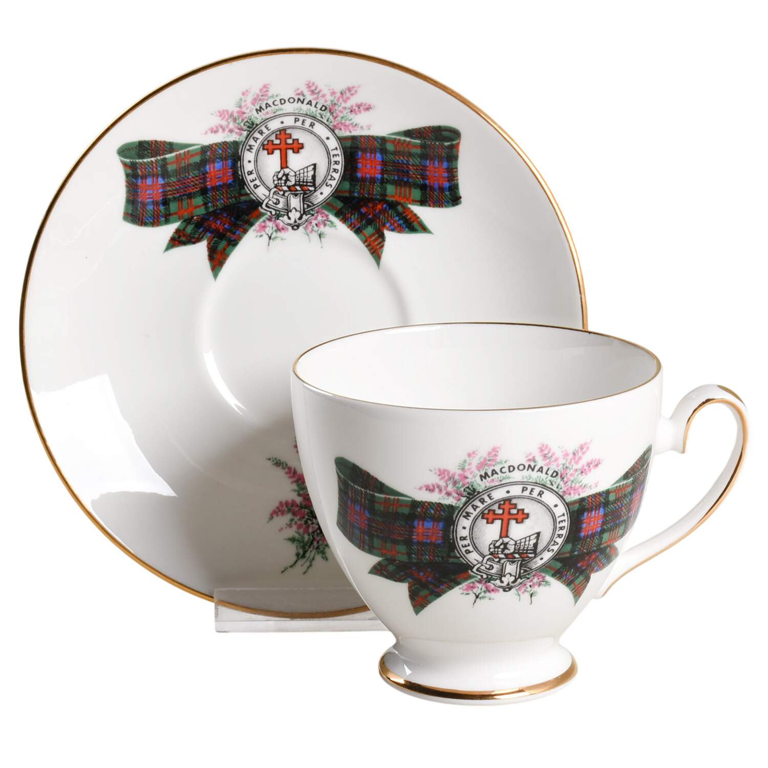 Coat of Arms (Smooth) Footed Cup & Saucer Set by Royal Grafton-1