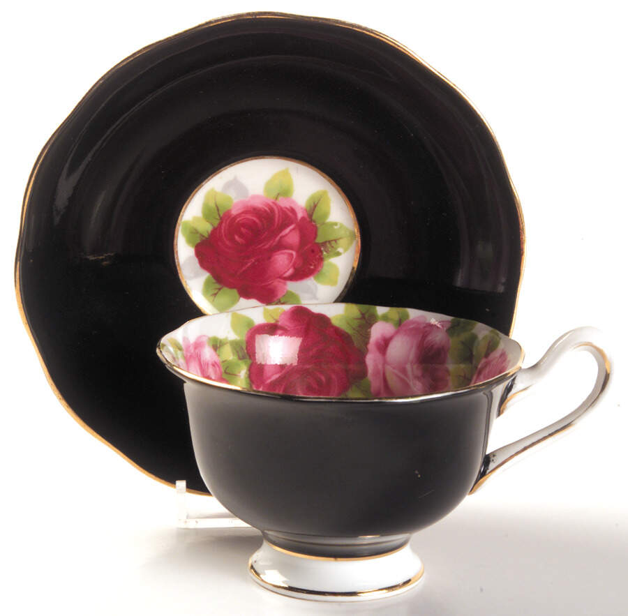 Old English Rose (Hampton) Footed Cup & Saucer Set by Royal Albert-1