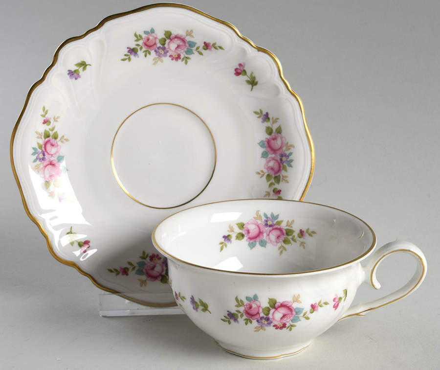 Rose Flat Cup & Saucer Set by Rosenthal - Continental-1