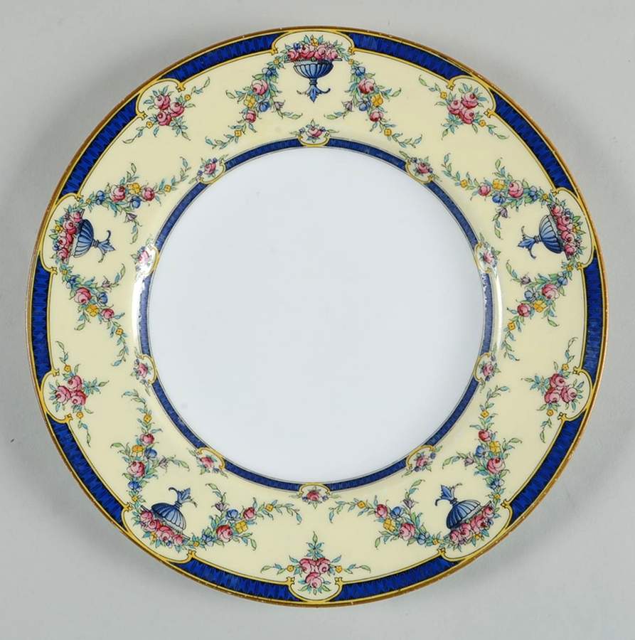Rosemary Dark Blue Yellow Luncheon Plate by Royal Worcester-1