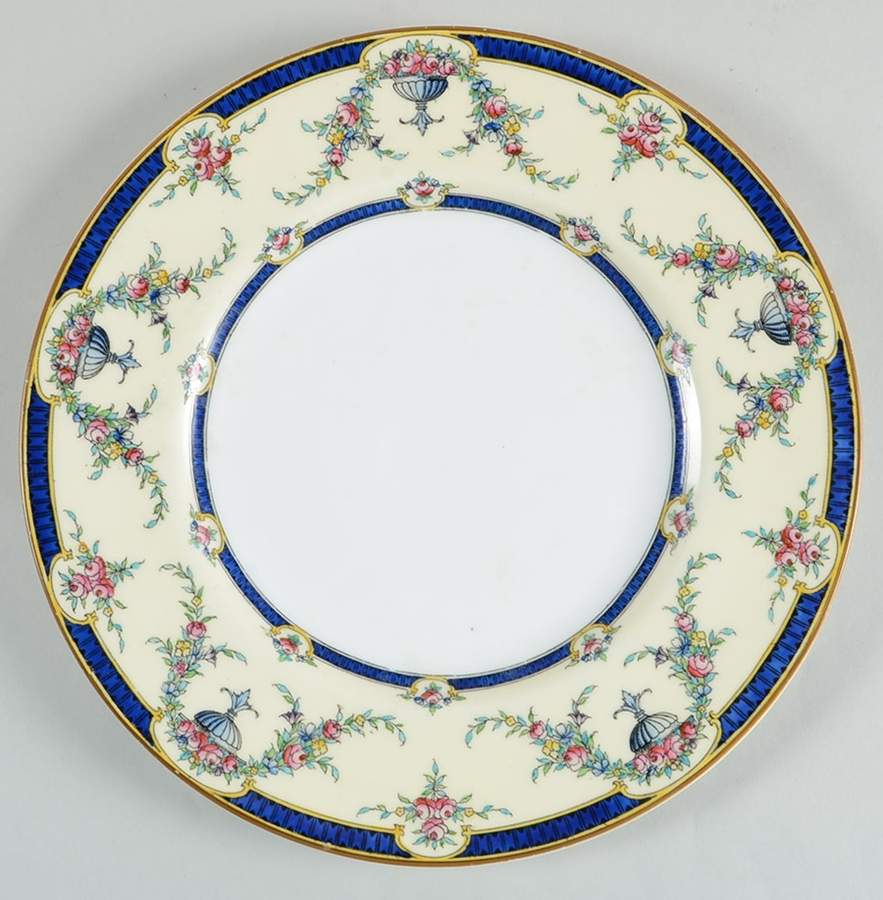 Rosemary Dark Blue Yellow Dinner Plate by Royal Worcester-1
