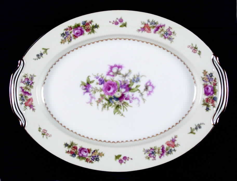 RO52 12" Oval Serving Platter by Rose (Japan)-1