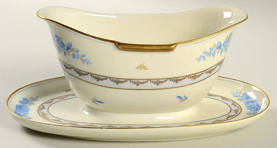 3457 (Flowers) Gravy Boat with Attached Underplate by Rosenthal - Continental-1