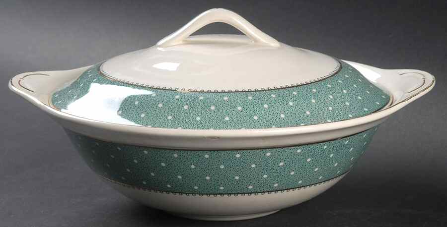 Conway Green Round Covered Vegetable by Ridgway (Ridgways)-1