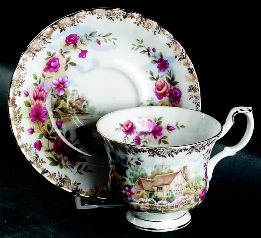 Four Seasons Footed Cup & Saucer Set by Royal Albert-1