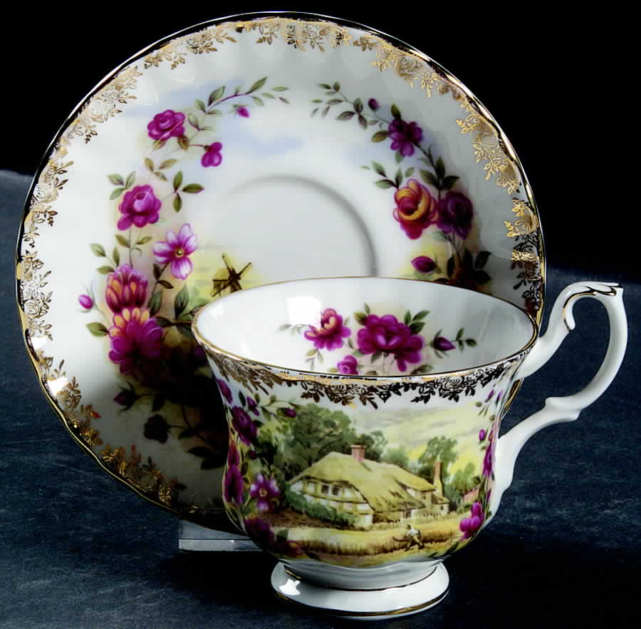 Four Seasons Footed Cup & Saucer Set by Royal Albert-1