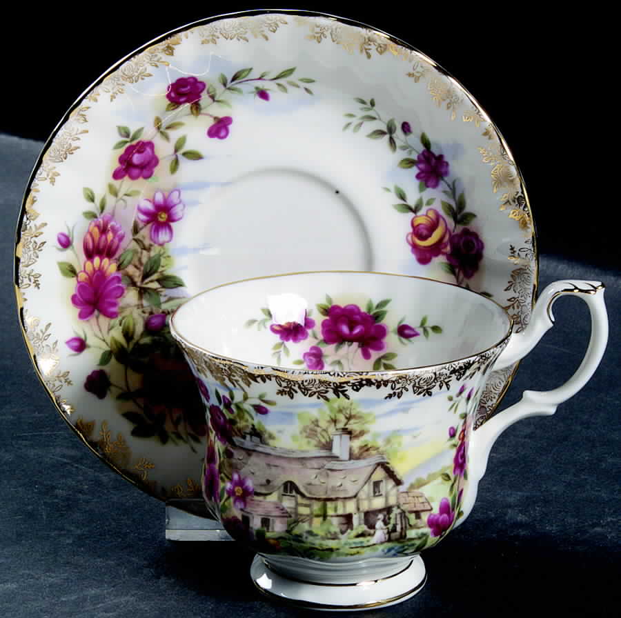 Four Seasons Footed Cup & Saucer Set by Royal Albert-1