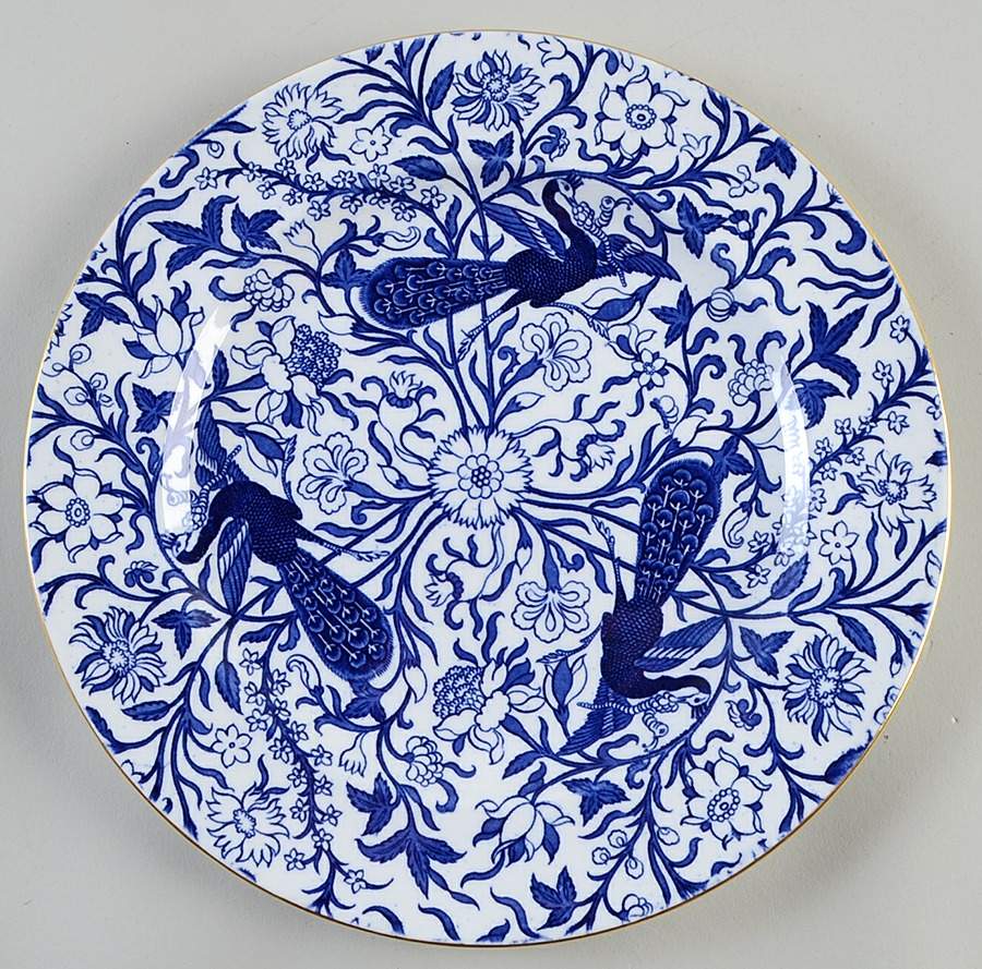 Derby Peacock Blue Dinner Plate by Royal Crown Derby-1