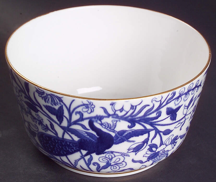 Derby Peacock Blue Open Sugar Bowl by Royal Crown Derby-1