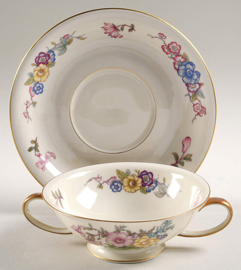 R630 Footed Cream Soup Bowl & Saucer Set by Rosenthal - Continental-1