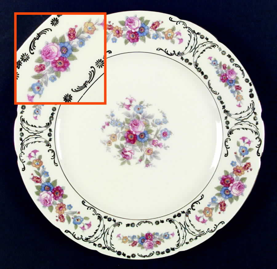 ROI22 Dinner Plate by Royal Ivory (Czech, Germany)-1