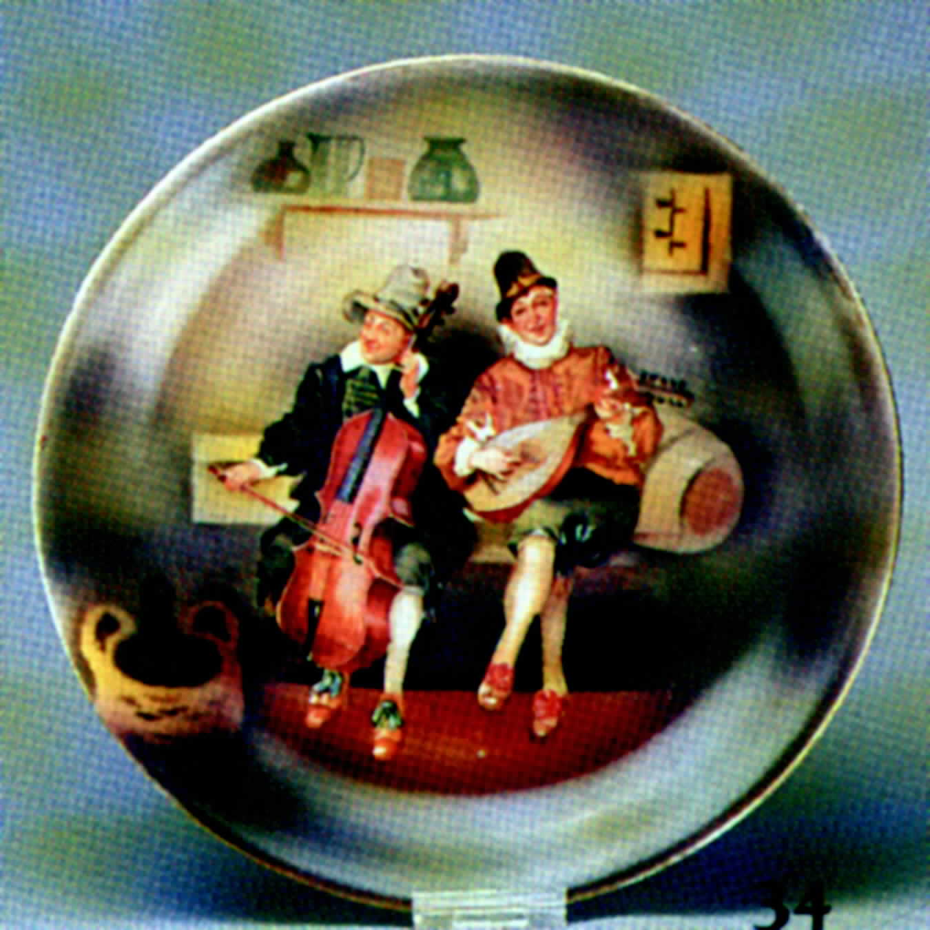 Peasant Musicians Luncheon Plate by Royal Bayreuth-1