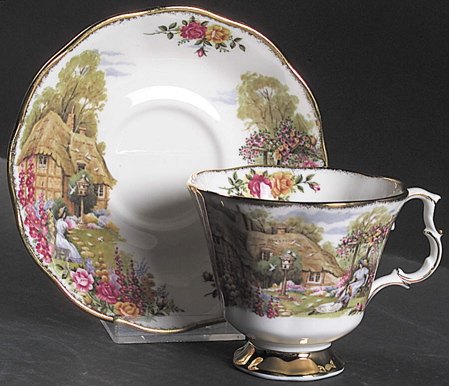 Tranquil Garden Footed Cup & Saucer Set by Royal Albert-1