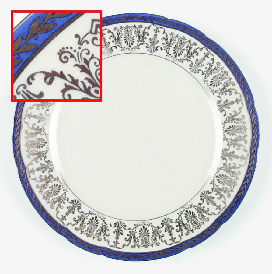 Corinthian Blue Dinner Plate by Royal Ivory (Czech, Germany)-1