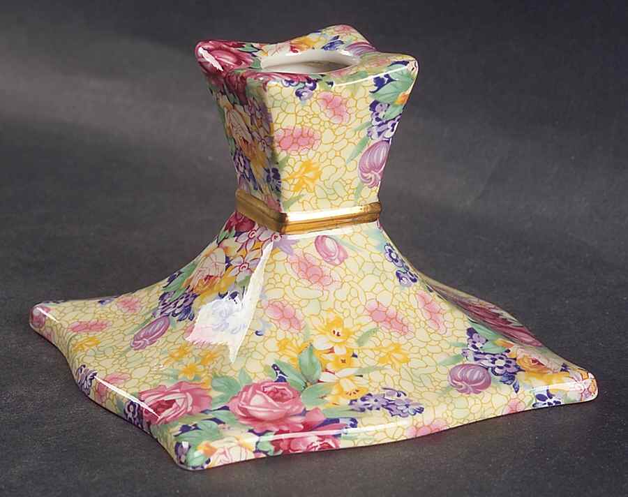 Welbeck (Earthenware, Intro 1995) Single Light Candlestick by Royal Winton-1
