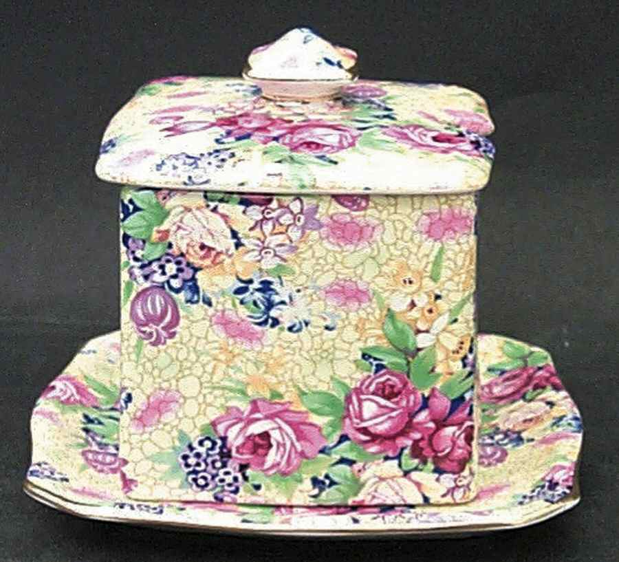 Welbeck (Earthenware, Intro 1995) Jam/Jelly & Lid W/Underplate by Royal Winton-1