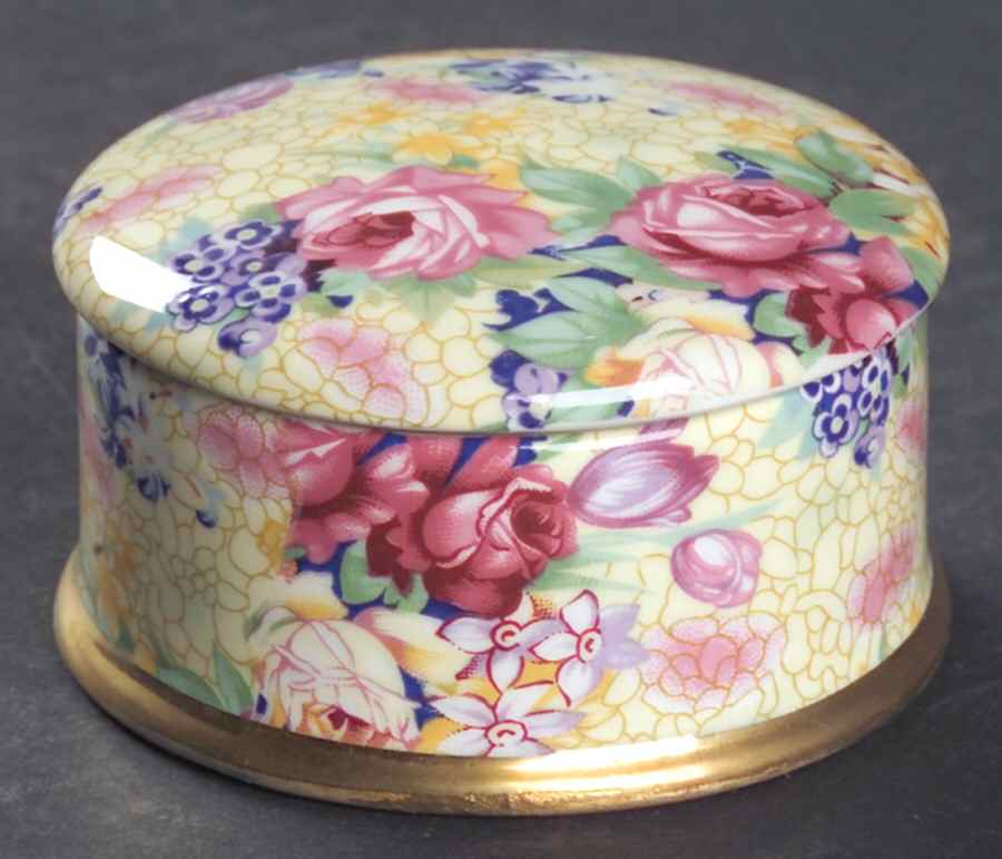 Welbeck (Earthenware, Intro 1995) 2" Round Box & Lid by Royal Winton-1