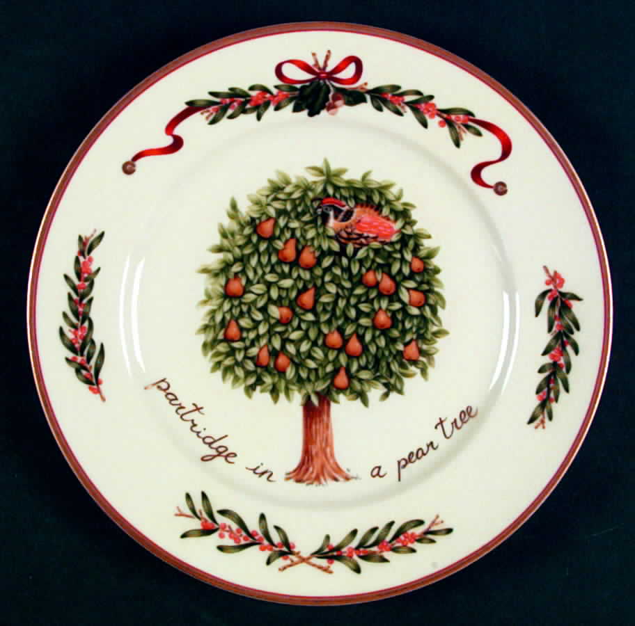 All The Days of Christmas Dessert/Pie Plate by Royal Gallery-1