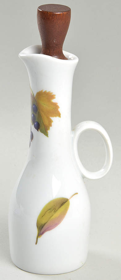 Evesham 'M' Oil/Vinegar Cruet & Wood Stopper by Royal Worcester-1