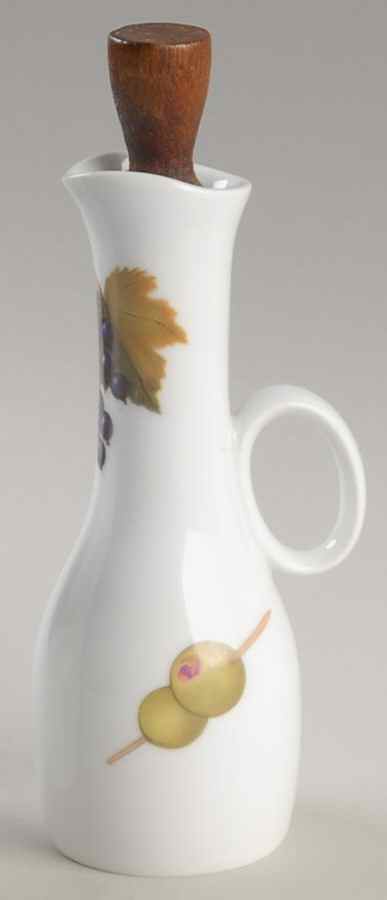 Evesham 'M' Oil/Vinegar Cruet and Wood Stopper by Royal Worcester-1