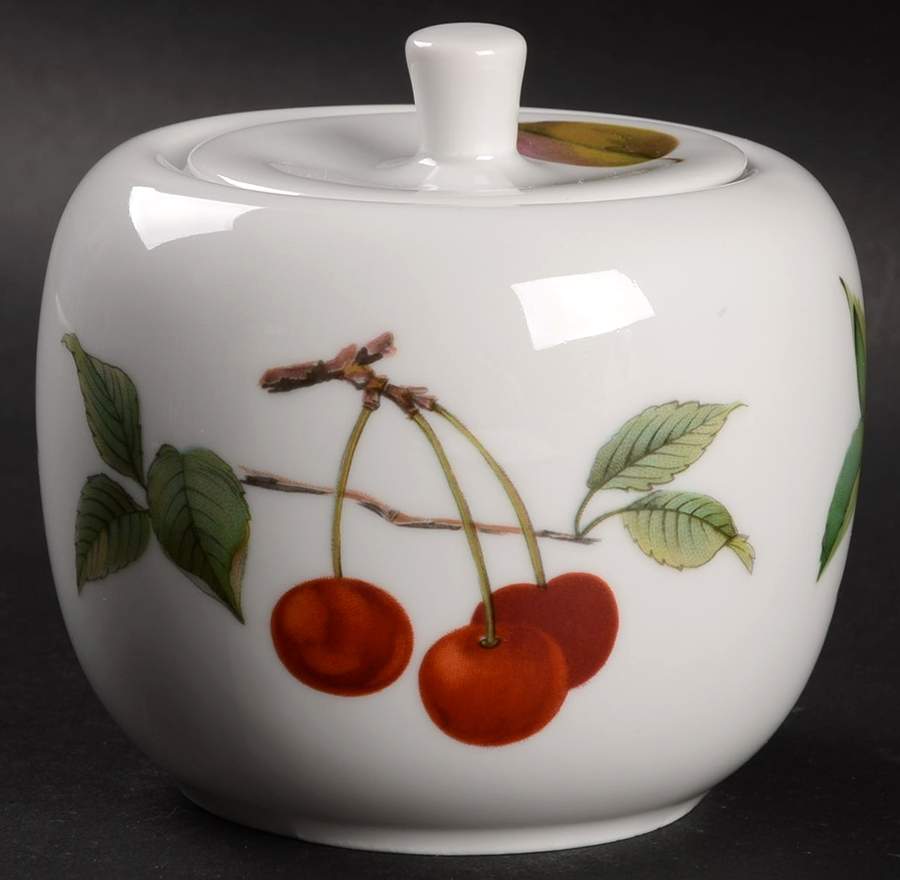 Evesham 'M' Sugar Bowl & Lid by Royal Worcester-1