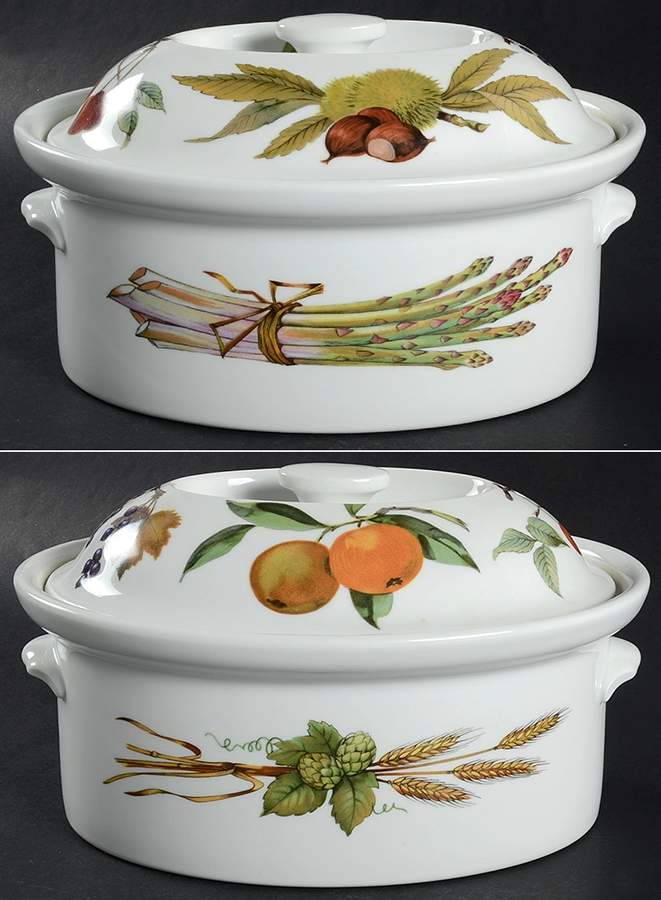 Evesham 'M' 1.75 Quart Oval Covered Casserole by Royal Worcester-1