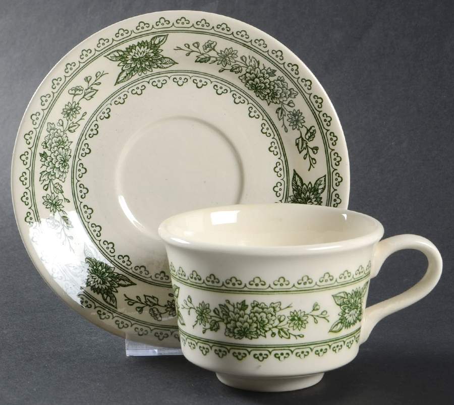 Vendome Flat Cup & Saucer Set by Royal (USA)-1