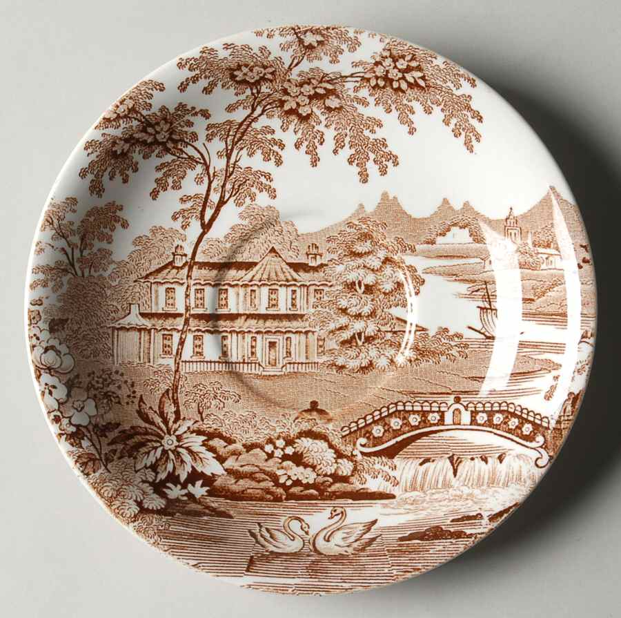 Tonquin Brown Saucer for Breakfast Cup by Royal Crownford-1