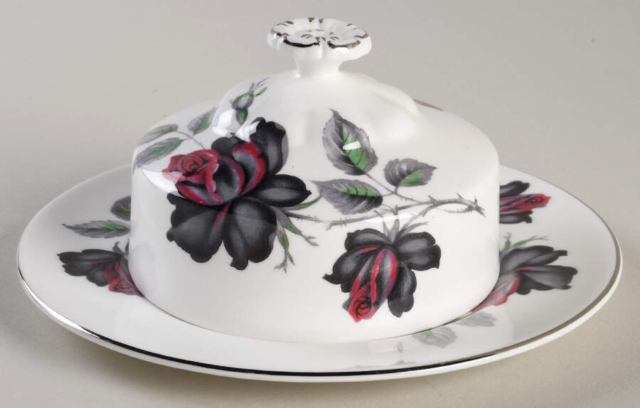 Masquerade Round Covered Butter by Royal Albert-1