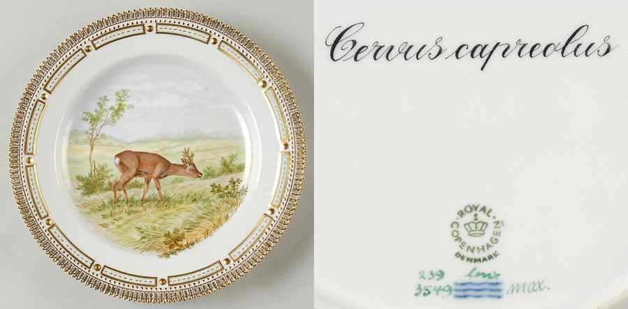 Flora Danica Game Series (Animals) Dinner Plate-Cervus Capreolus/Roe Deer by Royal Copenhagen-1