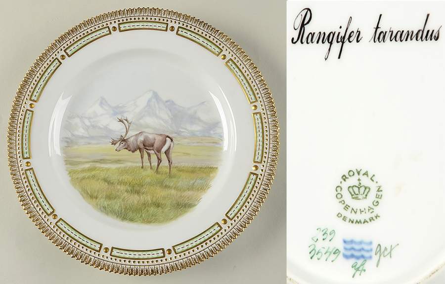 Flora Danica Game Series (Animals) Dinner Plate-Rangifer tarandus/Reindeer by Royal Copenhagen-1