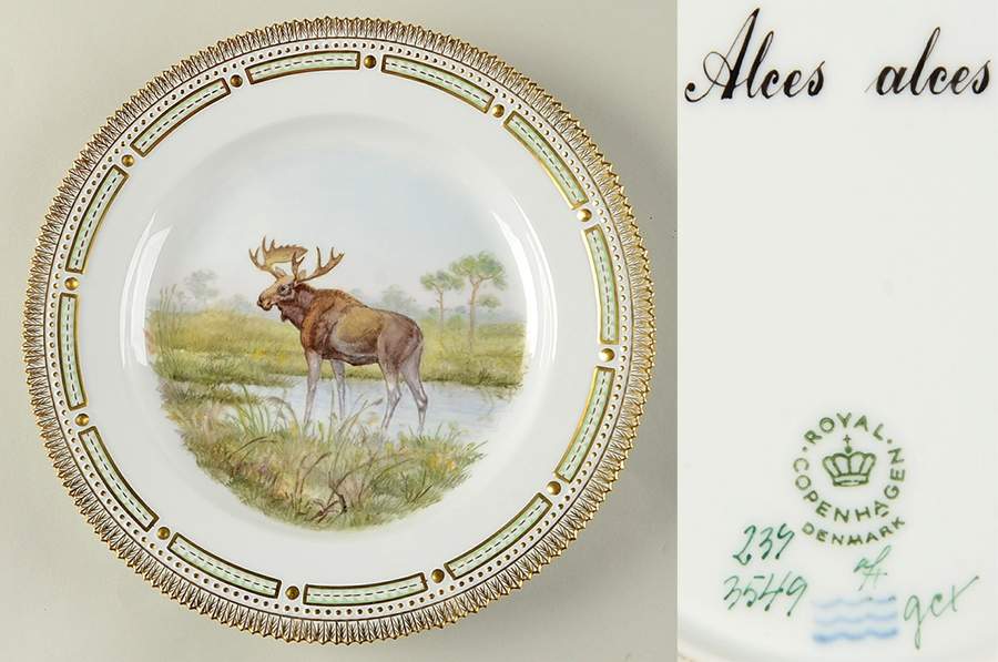 Flora Danica Game Series (Animals) Dinner Plate-Alces Alces/Moose by Royal Copenhagen-1