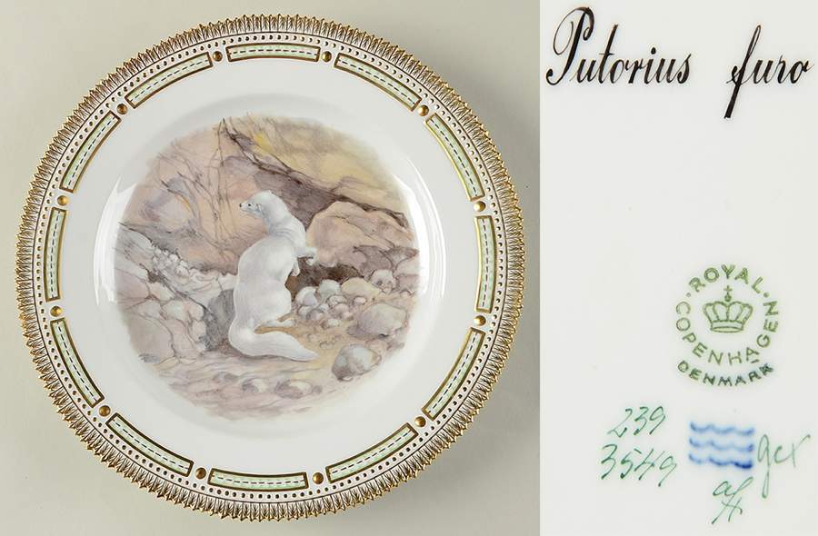 Flora Danica Game Series (Animals) Dinner Plate-Putorius furo/Domestic Ferret by Royal Copenhagen-1