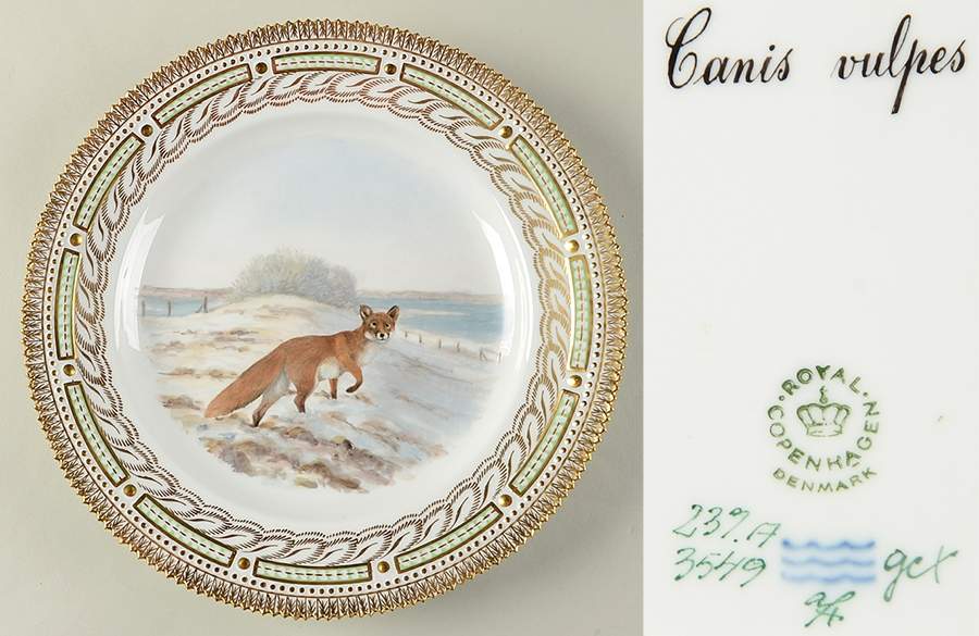 Flora Danica Game Series (Animals) Feathered Dinner Plate-Canis vulpes/Red Fox by Royal Copenhagen-1