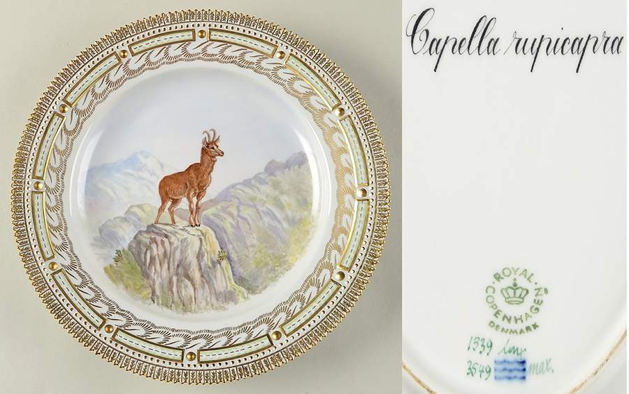 Flora Danica Game Series (Animals) Feathered Dinner Plate-Capella rupicapra/Chamois by Royal Copenhagen-1