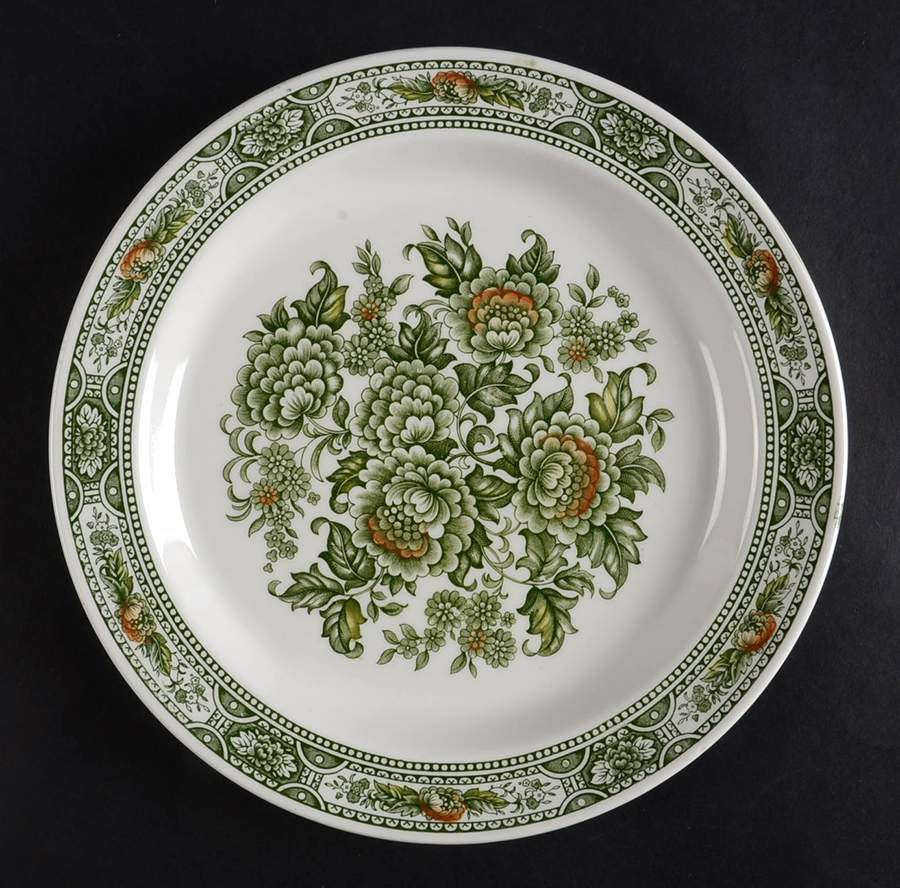 Canterbury Green Multicolor Luncheon Plate by Ridgway (Ridgways)-1