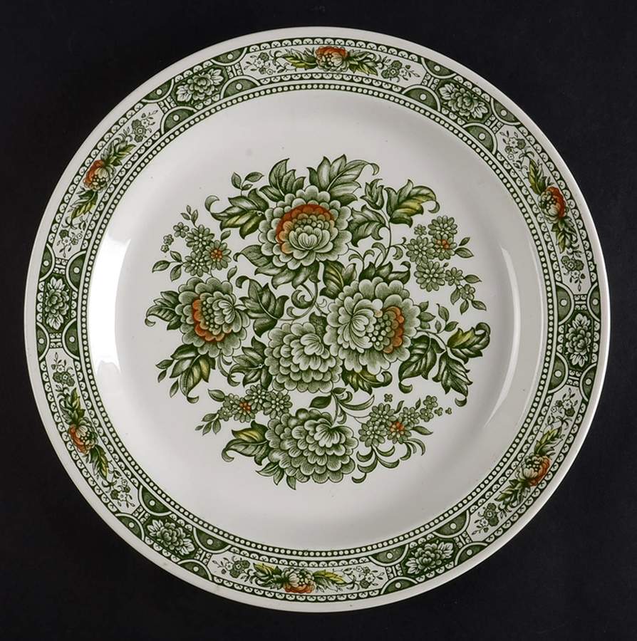 Canterbury Green Multicolor Dinner Plate by Ridgway (Ridgways)-1