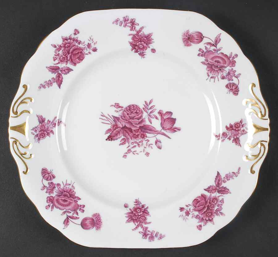 Chantilly Rose Square Handled Cake Plate by Royal Chelsea-1
