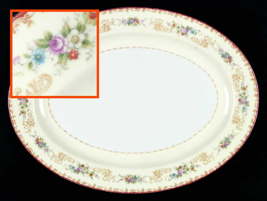 RNS12 16" Oval Serving Platter by Ransom (Japan)-1