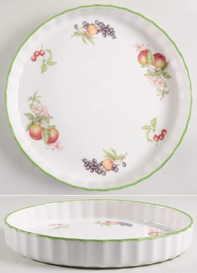 Country Lane (Brushed Green Trim) 11'' Quiche by Royal Doulton-1