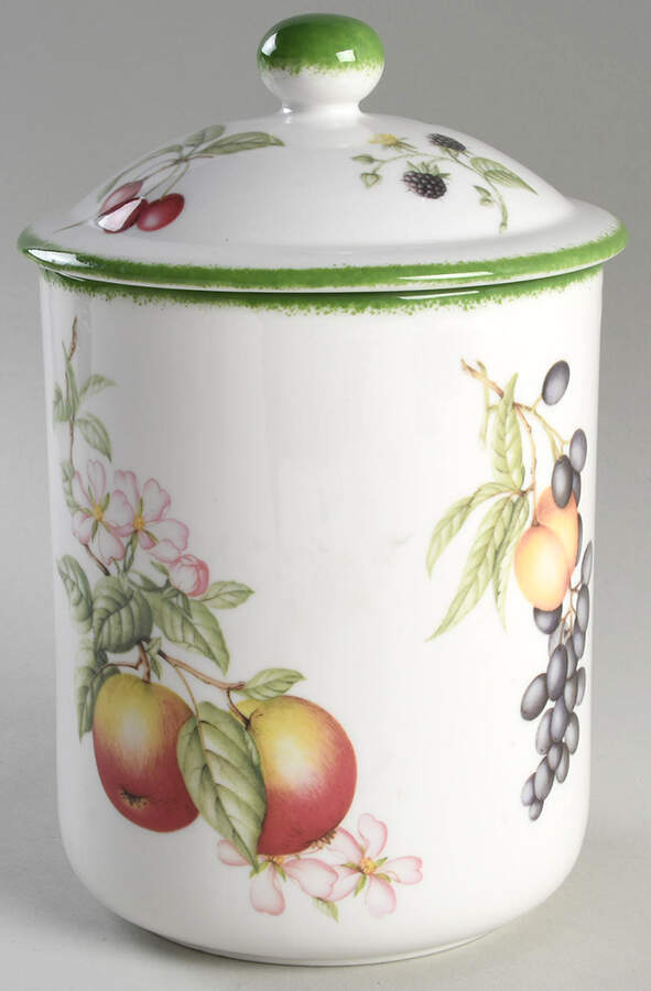 Country Lane (Brushed Green Trim) Large Canister & Lid by Royal Doulton-1