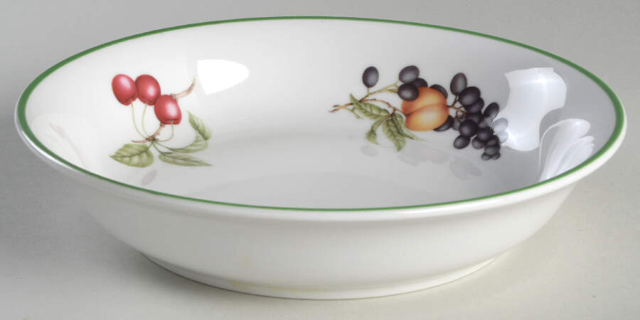 Country Lane (Brushed Green Trim) Coupe Soup Bowl by Royal Doulton-1