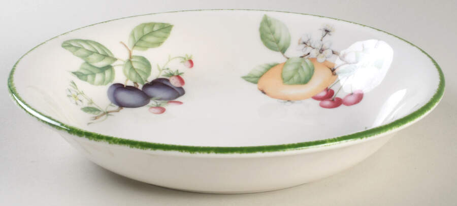 Country Lane (Brushed Green Trim) 9" Round Vegetable Bowl by Royal Doulton-1