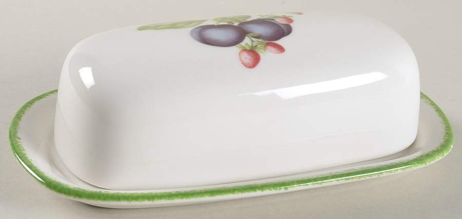Country Lane (Brushed Green Trim) 1/4 Lb Covered Butter by Royal Doulton-1