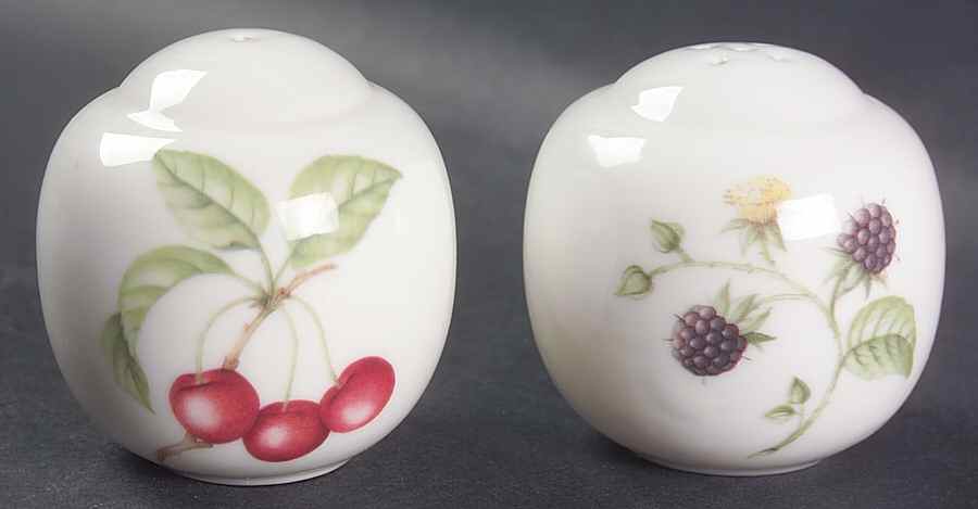Country Lane (Brushed Green Trim) Salt & Pepper Set by Royal Doulton-1