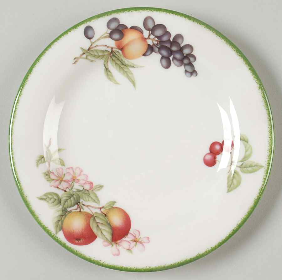 Country Lane (Brushed Green Trim) Bread & Butter Plate by Royal Doulton-1