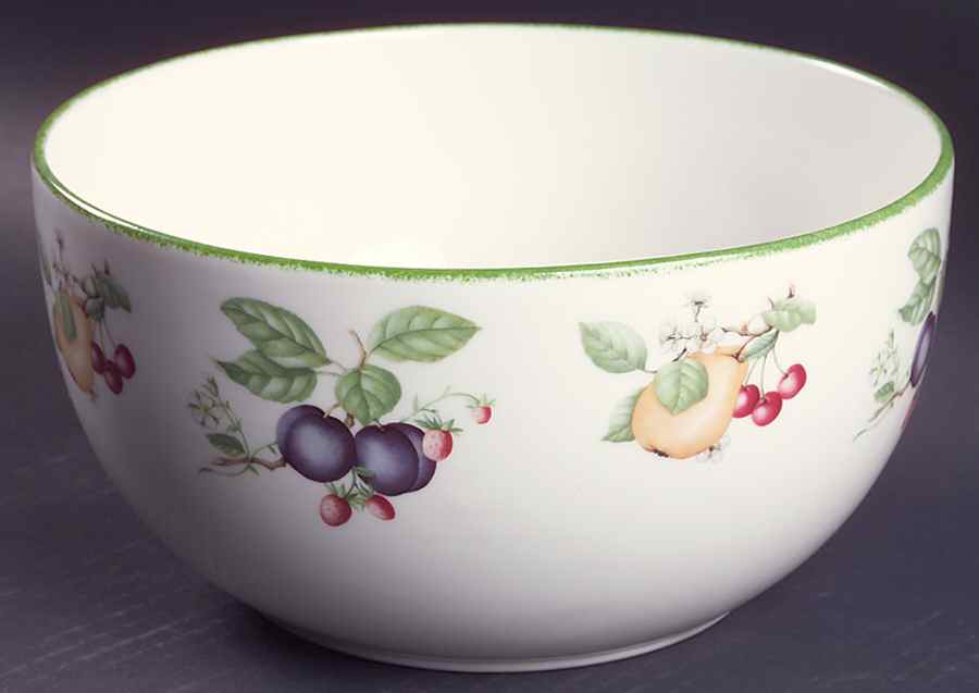 Country Lane (Brushed Green Trim) 9" Salad Serving Bowl by Royal Doulton-1