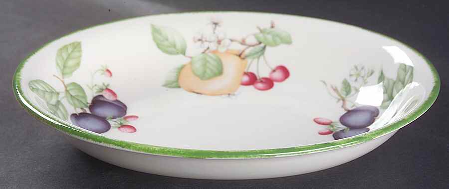 Country Lane (Brushed Green Trim) 10" Oval Vegetable Bowl by Royal Doulton-1