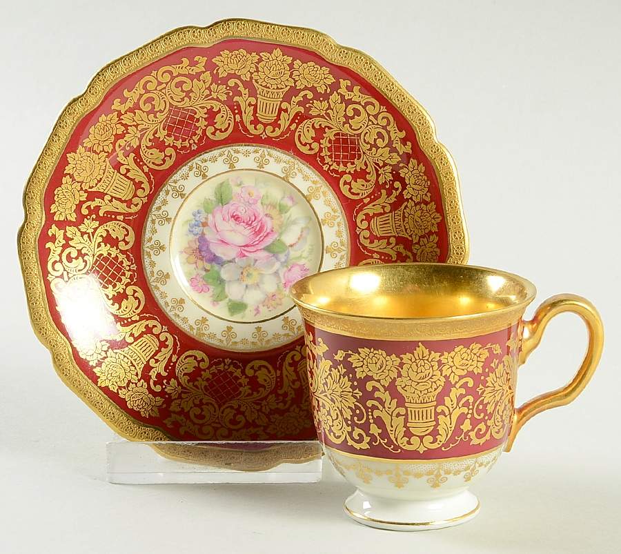 5956 (Red) Footed Demitasse Cup & Saucer Set by Rosenthal - Continental-1