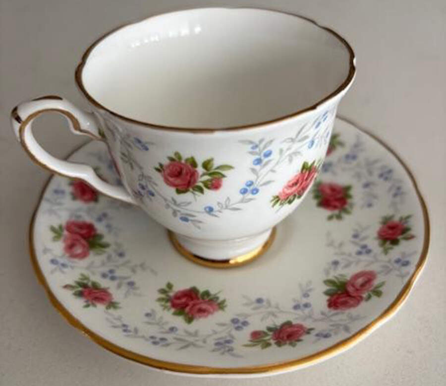 Mary Rose Footed Demitasse Cup & Saucer Set by Royal Stafford-1